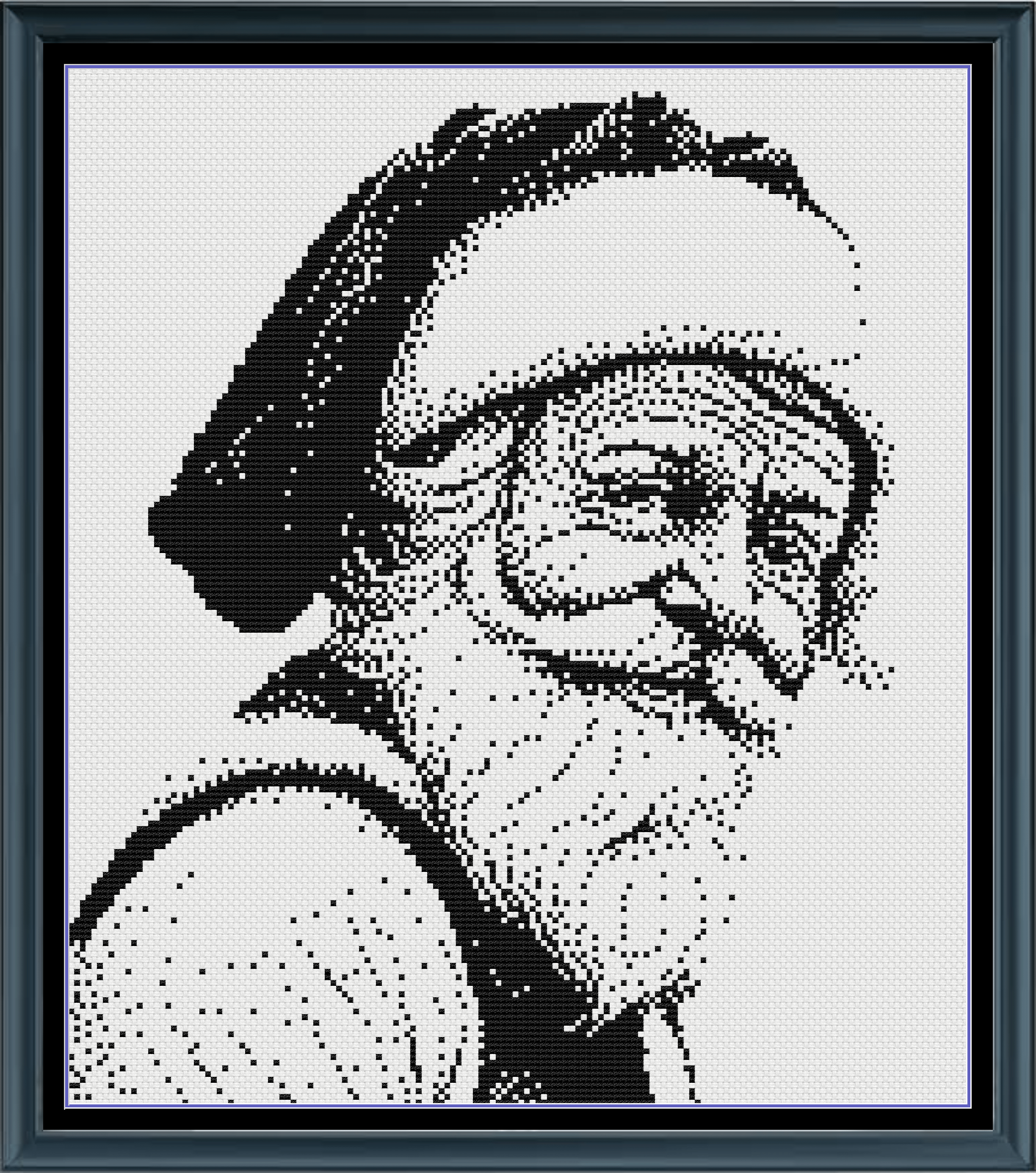 Stitching Jules Design Cross Stitch Pattern Santa Claus Christmas Medium Monochrome Counted Cross-Stitch Pattern | Instant Download PDF